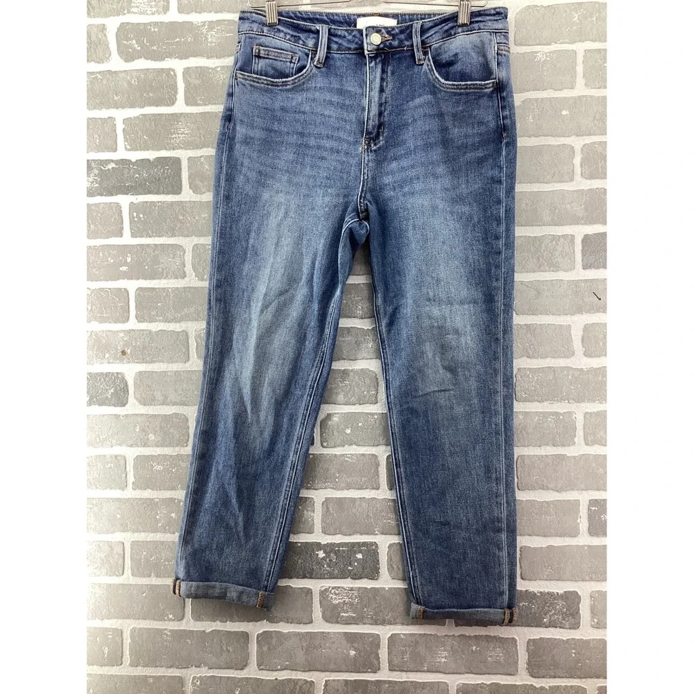 Vervet Los Angeles High Rise Straight Leg Jeans Blue Medium Wash Size 28 D2117